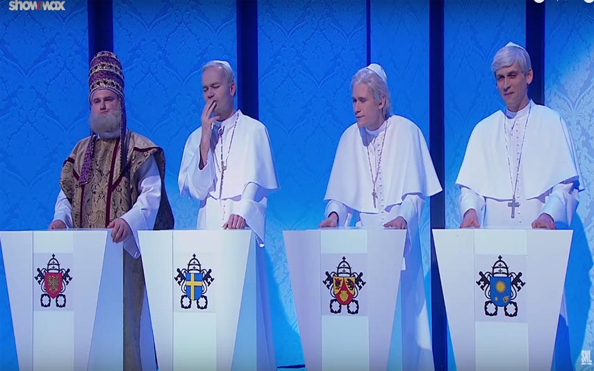 Skecz z papieżami w polskim Saturday Night Live. Jest też akcent wadowicki